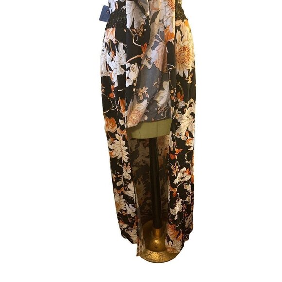 Alunalevi Women's Maxi Dress Black FloraL Halter Top Size Med NWT - Picture 9 of 12